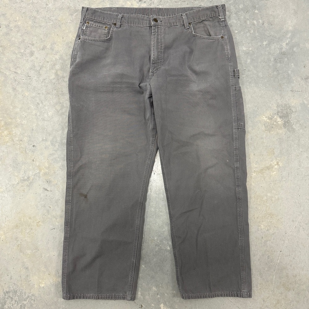 Carhartt B159 Loose Fit Carpenter Work Pants Gray Men's 42x30 Chino Duck Cotton
